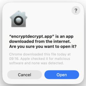 App downloaded from the internet